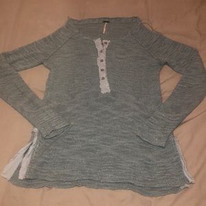 Free People Blue Crew Neck Sweater